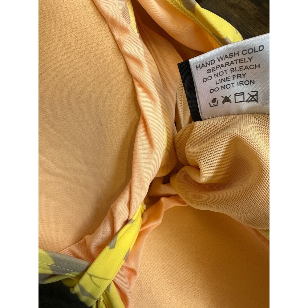 Shore Shapes Swimwear Yellow Floral Ruched Swim Dress Womens Size 14 Resort Vaca - Picture 7 of 16